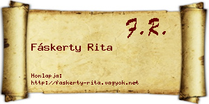 Fáskerty Rita névjegykártya